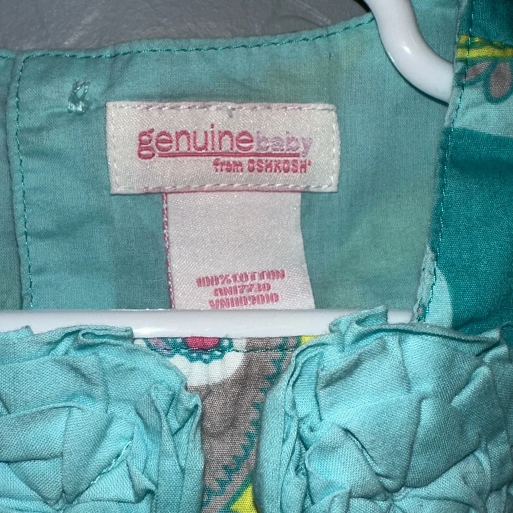 OshKosh B'gosh Teal, Yellow, Aqua Floral Medallion Dress